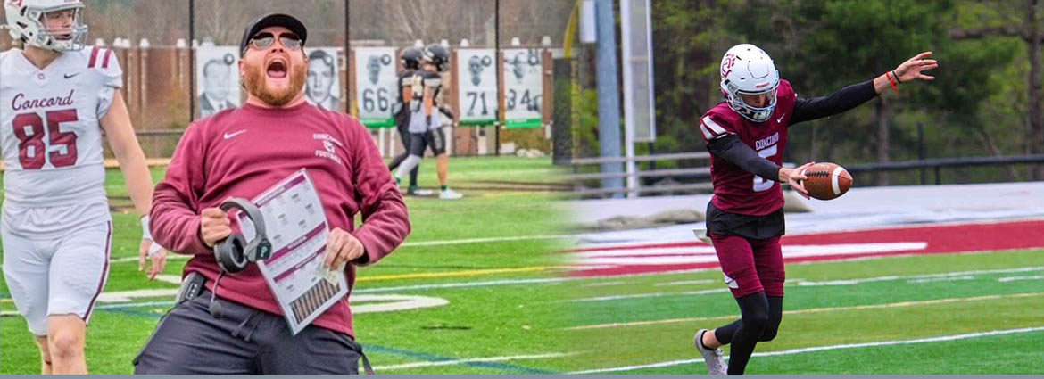 Coach cheering and kicker